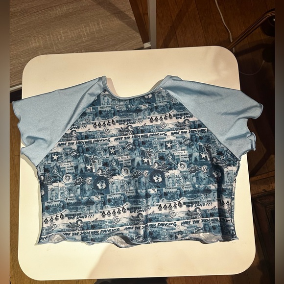 Frankies Bikinis Shine Blue Crop Top Bikini Top XL NWOT - Picture 5 of 8